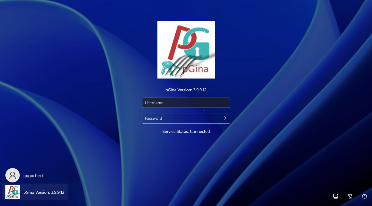 图 11.2.5-8、pGina 实际作用于登录环境